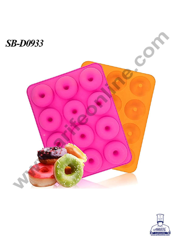 CAKE DECOR™ 12 cavity Mini Donut Shape Silicone Mould | Muffin Mould - (SB-D0933)