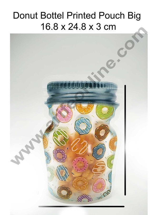 Cake Decor Donut Bottle Pouch Shape Plastics and Chocolate Dry Fruit Random Color (Pack of 10) - Big