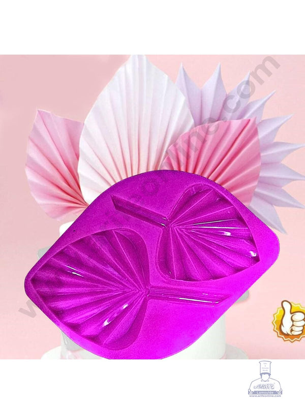 2 Cavity Palm Leaf Garnishing Mould Fan Leaf Silicone Mold Entremet Cake Mould  - CAKE DECOR™