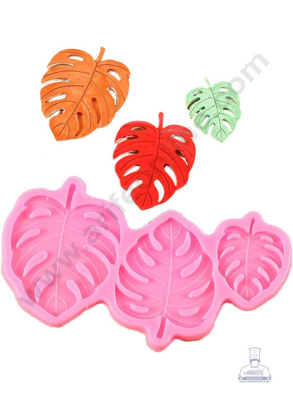Cake Decor Silicon 3 Cavity Tropical Palm Leaf Shape Cake Decoration Mould SBSP-903