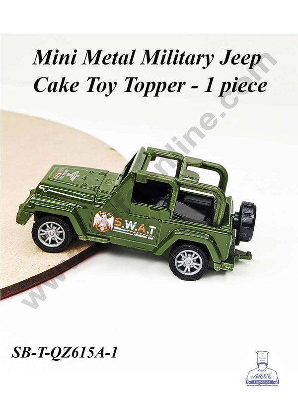 CAKE DECOR™ Mini Metal Military Jeep Cake Toy Topper | Decorations Figurines - 1 piece (SB-T-QZ615A-1)