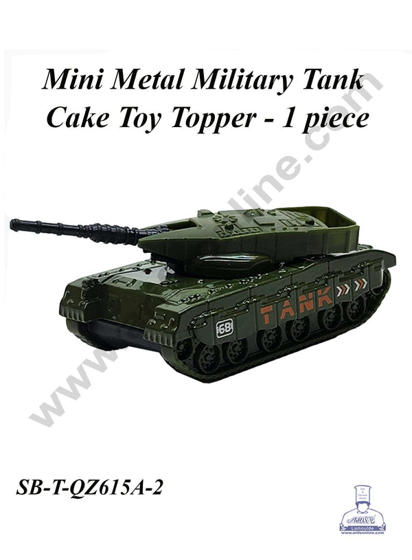CAKE DECOR™ Mini Metal Military Tank Cake Toy Topper | Decorations Figurines - 1 piece (SB-T-QZ615A-2)