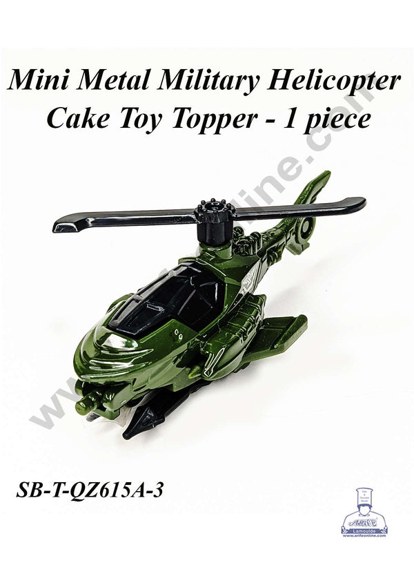 CAKE DECOR™ Mini Metal Military Helicopter Cake Toy Topper | Decorations Figurines - 1 piece (SB-T-QZ615A-3)