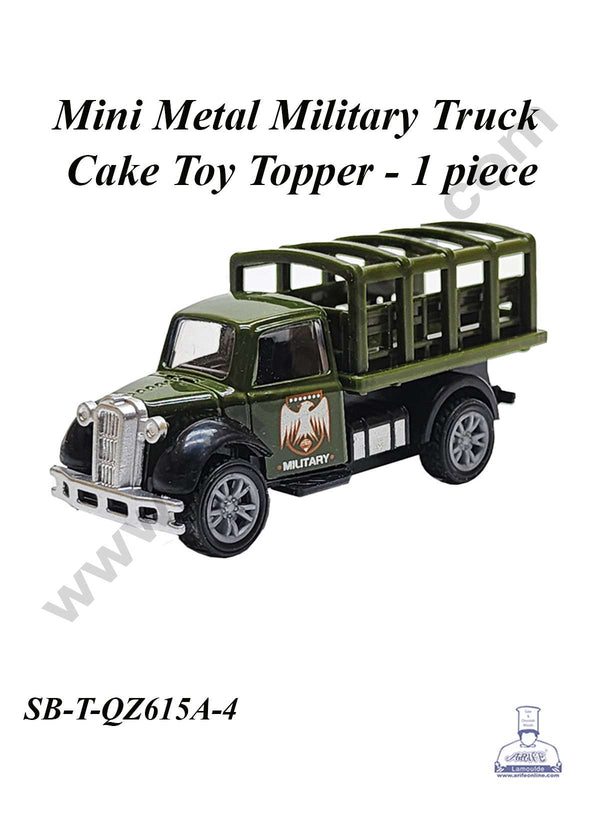 CAKE DECOR™ Mini Metal Military Truck Cake Toy Topper | Decorations Figurines - 1 piece (SB-T-QZ615A-4)