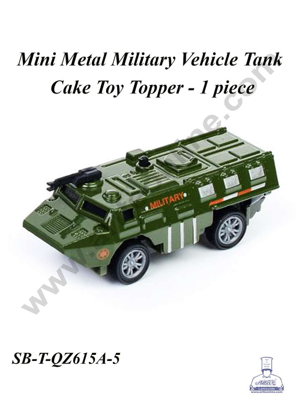 CAKE DECOR™ Mini Metal Military Vehicle Tank Cake Toy Topper | Decorations Figurines - 1 piece (SB-T-QZ615A-5)
