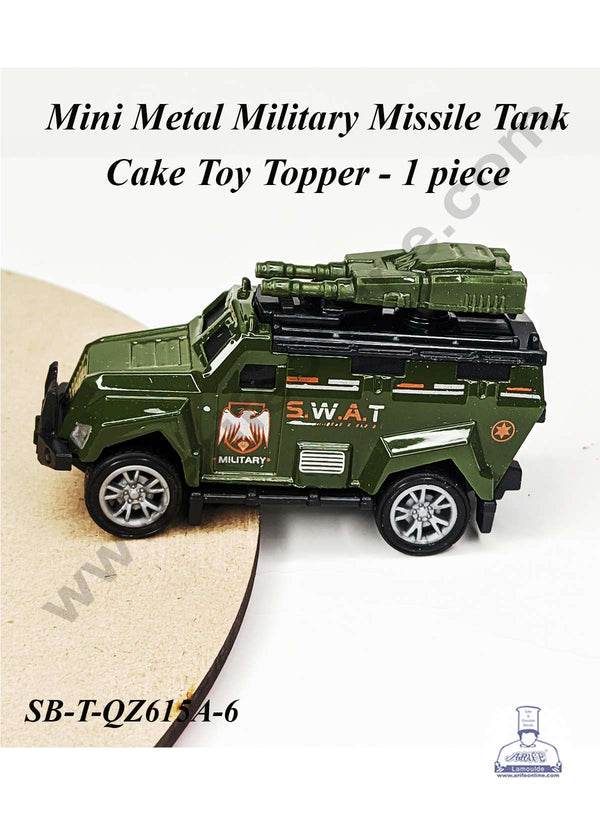 CAKE DECOR™ Mini Metal Military Missile Tank Cake Toy Topper | Decorations Figurines - 1 piece (SB-T-QZ615A-6)