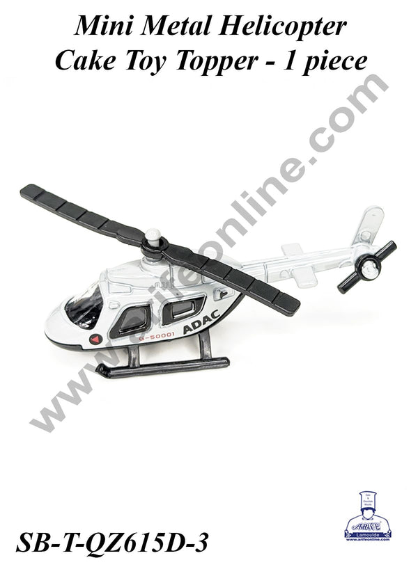 CAKE DECOR™ Mini Metal Helicopter Cake Toy Topper | Decorations Figurines - 1 piece (SB-T-QZ615D-3)