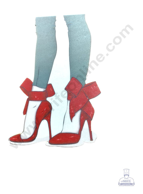 CAKE DECOR™ Edible Theme Topper Pre Cut Wafer Paper High Quality - Girl With High Heels - ( 1 pc Pack ) SB-WPC-3119