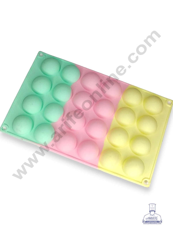 CAKE DECOR™ 24 Cavity Plain Round Shape Rainbow Silicone Mould Silicon Muffin Mold SB-ZU393