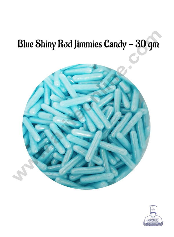 CAKE DECOR™ Sugar Candy  - Blue Pearlescent Rod Jimmies Sprinkles and Candy - 30 gm