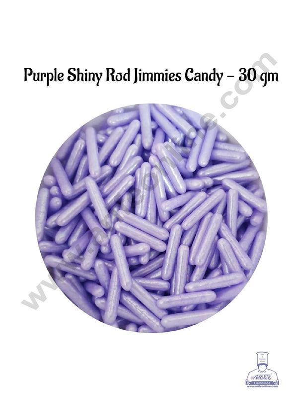 CAKE DECOR™ Sugar Candy - Purple Pearlescent Rod Jimmies Sprinkles and Candy- 30 gm