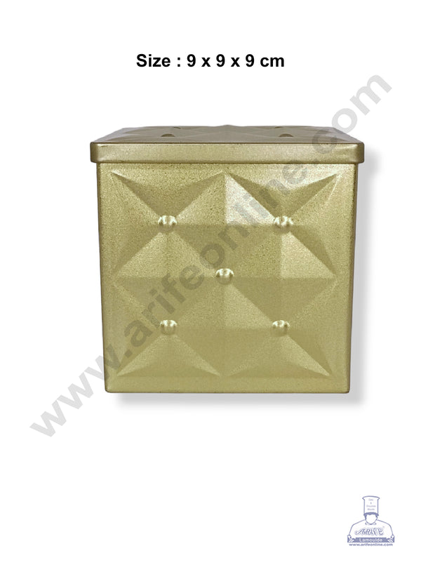 CAKE DECOR™ Quilt Design Chocolate Tin Box | Dream Cake Box Tin - Gold