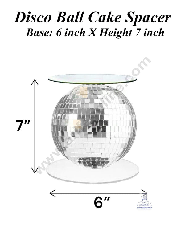 CAKE DECOR™  Disco Ball Cake Spacer For Cake and Cupcake Decoration - Base 6 inch X Height 7 inch