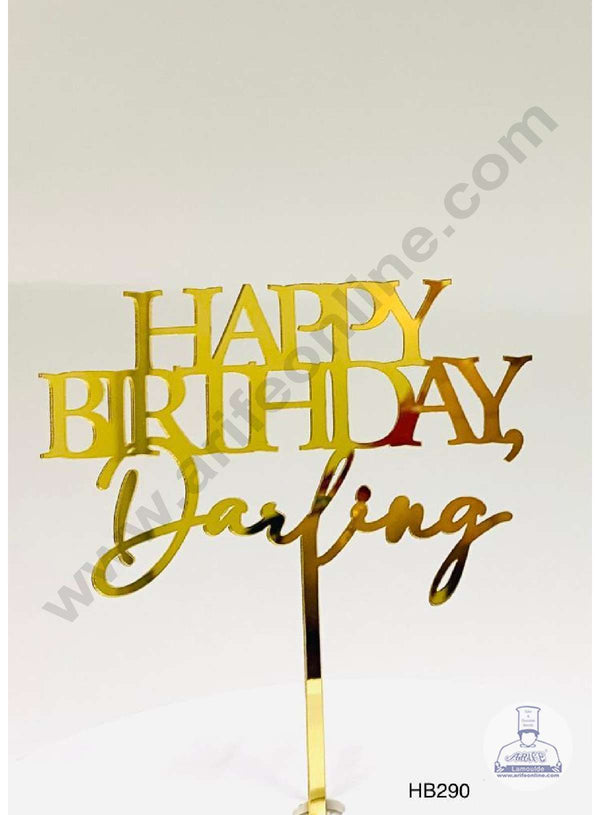CAKE DECOR™ 5 inch Acrylic Happy Birthday Darling Cake Topper Cake Decoration Dessert Decoration (SBMT-1007)