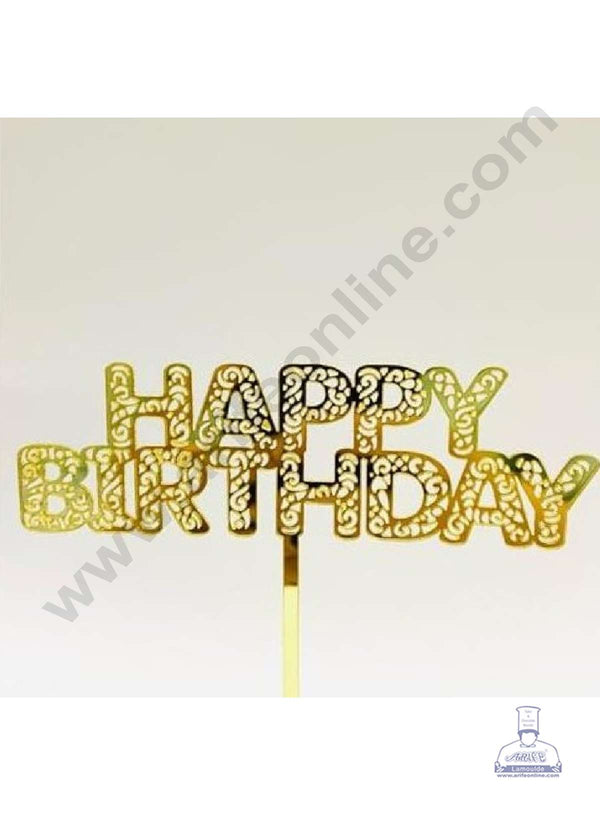 CAKE DECOR™ 5 inch Acrylic Happy Birthday Simple Cutout Design Cake Topper Cake Decoration Dessert Decoration (SBMT-1018)