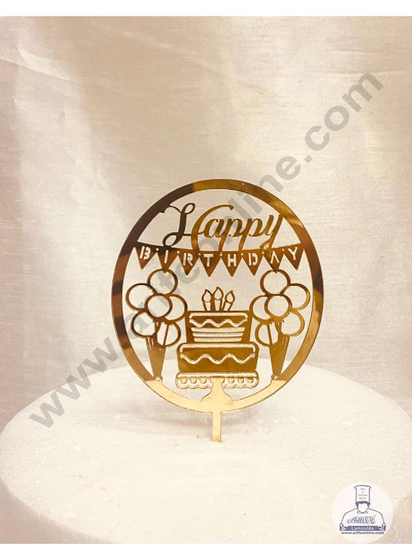 CAKE DECOR™ 5 inch Acrylic Happy Birthday with Happy Birthday Theme Cake Topper Cake Decoration Dessert Decoration (SBMT-1063)