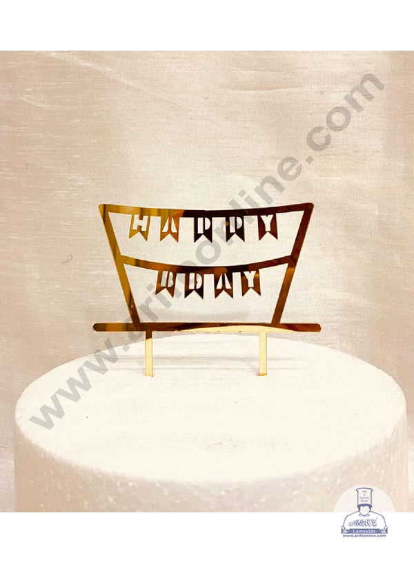 CAKE DECOR™ 5 inch Acrylic Happy BDAY Banner Style Cake Topper Cake Decoration Dessert Decoration (SBMT-1067)