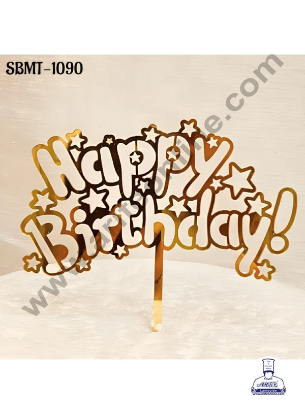 CAKE DECOR™ 5 inch Acrylic Happy Birthday in Funky Style Cake topper (SBMT-1090)