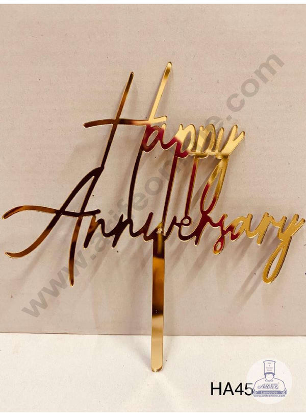 CAKE DECOR™ 5 inch Acrylic Elegant Happy Anniversary Cake Topper Cake Decoration Dessert Decoration (SBMT-2014)