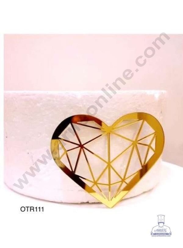 CAKE DECOR™ 5 inch Acrylic Geometric Heart Cake Topper Cake Decoration Dessert Decoration (SBMT-3006)
