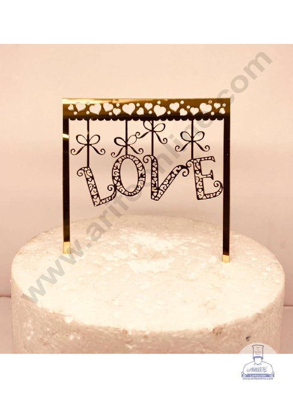 CAKE DECOR™ 5 inch Acrylic Cutout Heart Love Hanging Frame Cake Topper (SBMT-3009-2N)
