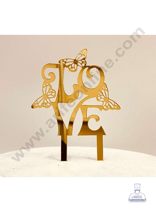 CAKE DECOR™ 5 inch Acrylic Love with Butterflies Cake Topper Cake Decoration Dessert Decoration (SBMT-3010)