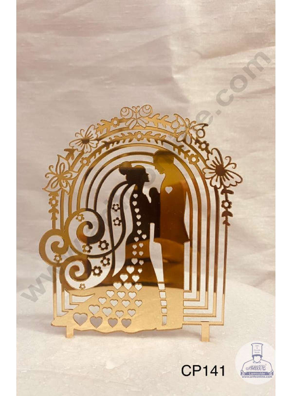 CAKE DECOR™ 5 inch Acrylic Wedding Couple Archway Cutout Cake Topper Cake Decoration Dessert Decoration (SBMT-3019)