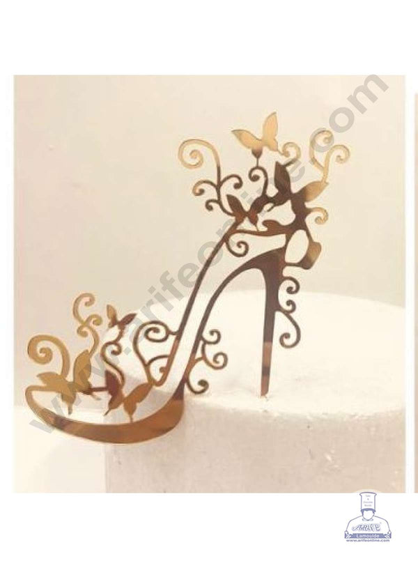 CAKE DECOR™ 5 inch Acrylic High Heel with Butterflies Cutout Cake Topper Cake Decoration Dessert Decoration (SBMT-3028)