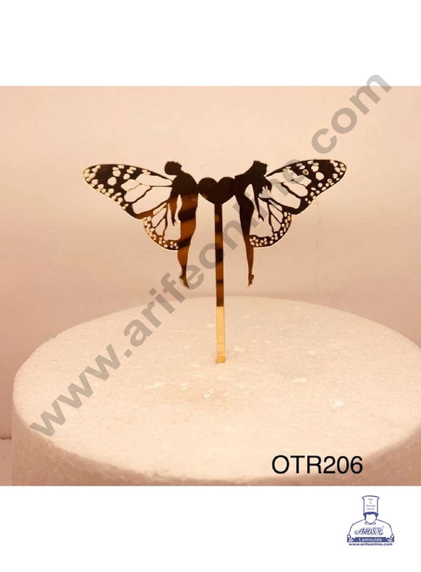 CAKE DECOR™ 5 inch Acrylic Butterfly Couple Cake Topper Cake Decoration Dessert Decoration (SBMT-3044)