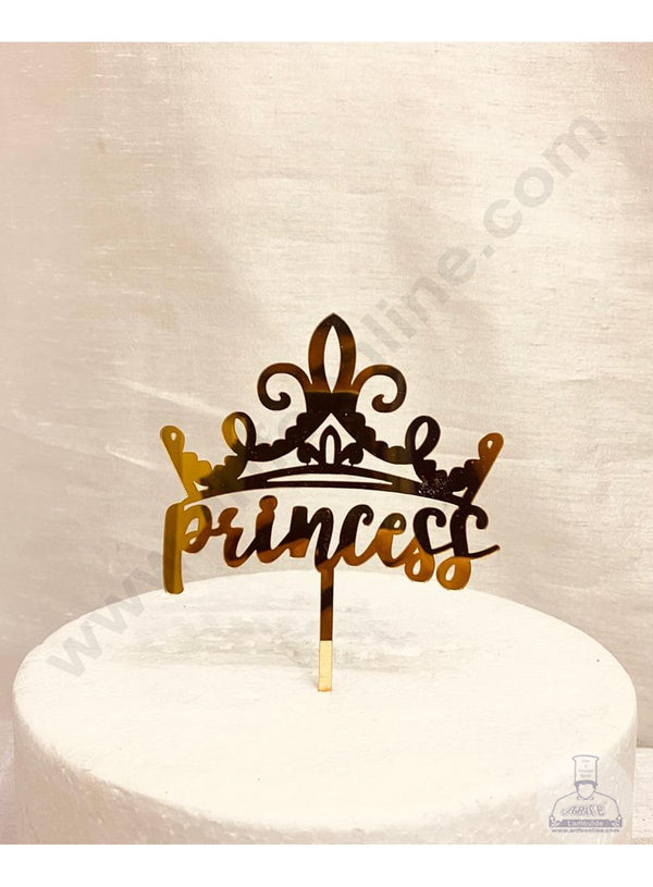 CAKE DECOR™ 5 inch Acrylic Princess With Crown Design Cake Topper Cake Decoration (SBMT-3046)