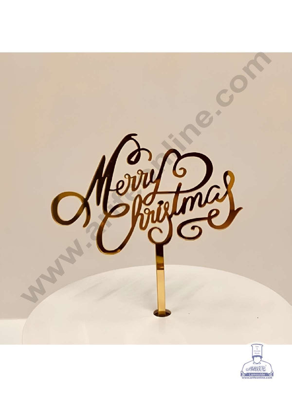 CAKE DECOR™ 5 inch Acrylic Stylish Merry Christmas Cake Topper Cake Decoration Dessert Decoration (SBMT-6000)