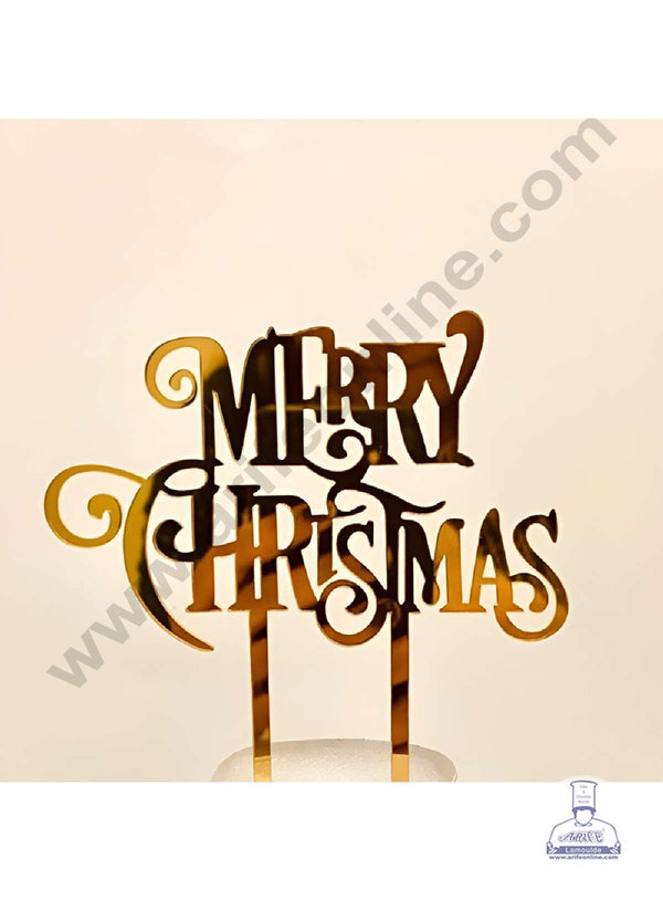 CAKE DECOR™ 5 inch Acrylic Bold Stylish Merry Christmas Cake Topper Cake Decoration Dessert Decoration (SBMT-6002)