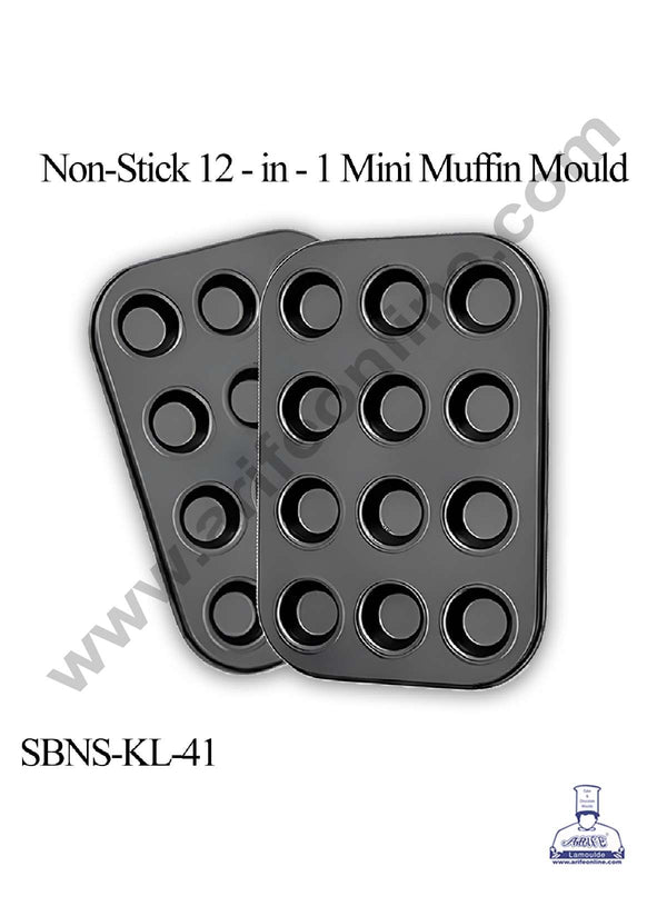 CAKE DECOR™ Non Stick Aluminium 12-in-1 Mini Muffin Tray (SBNS-KL-41)