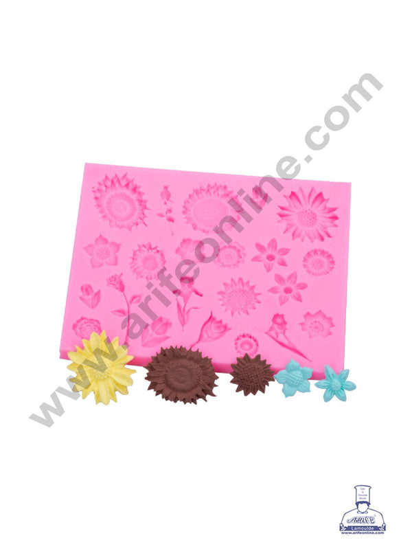 CAKE DECOR™ 23 Cavity Mixed Flower Shape Fondant Clay Marzipan Cake Decoration Mould SBSP-B25