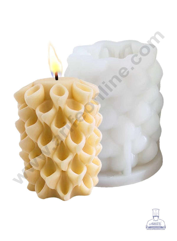CAKE DECOR™ 3D Silicon 1 Cavity Pine Spiral Pillar Silicon Candle Mould, Silicon Soap Mould, Handmade Soap Candy Making SBSP-DYF6990