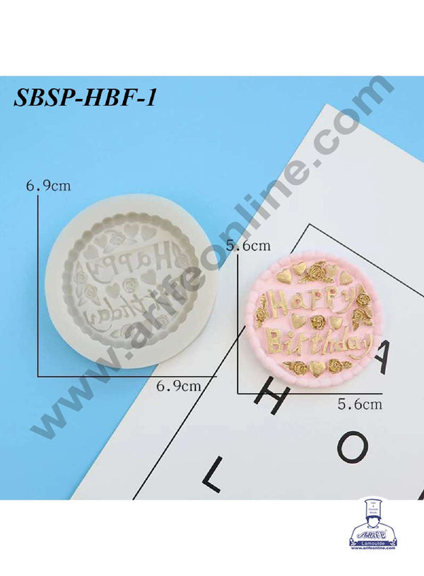 CAKE DECOR™ Fancy Happy Birthday Style 01 Silicone Fondant Mould for Cake Decorations (SBSP-HBF-1)