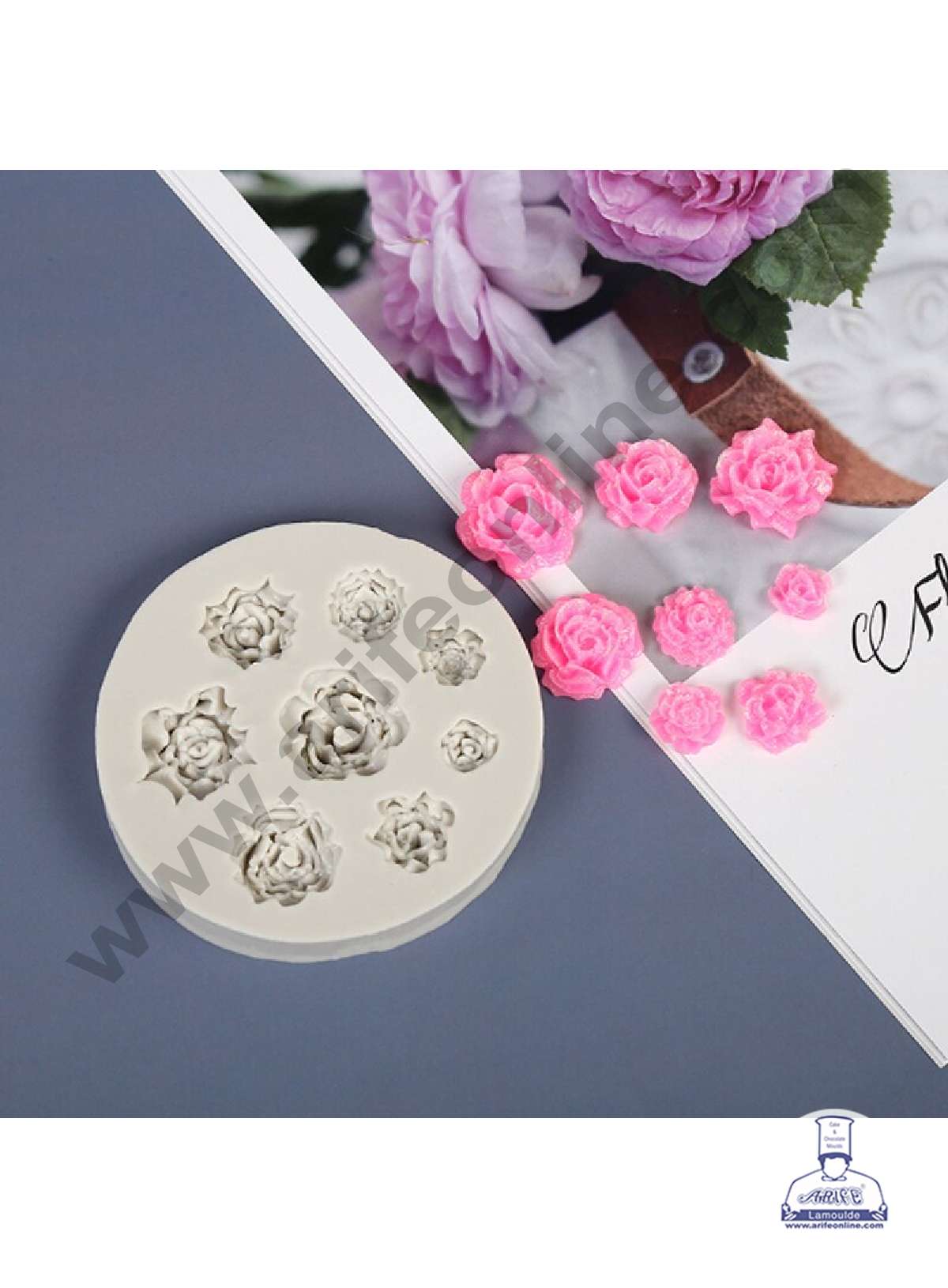 Home CAKE DECOR™ Silicon 8 Cavity Roses Flower Fondant Gumpaste Mould ...