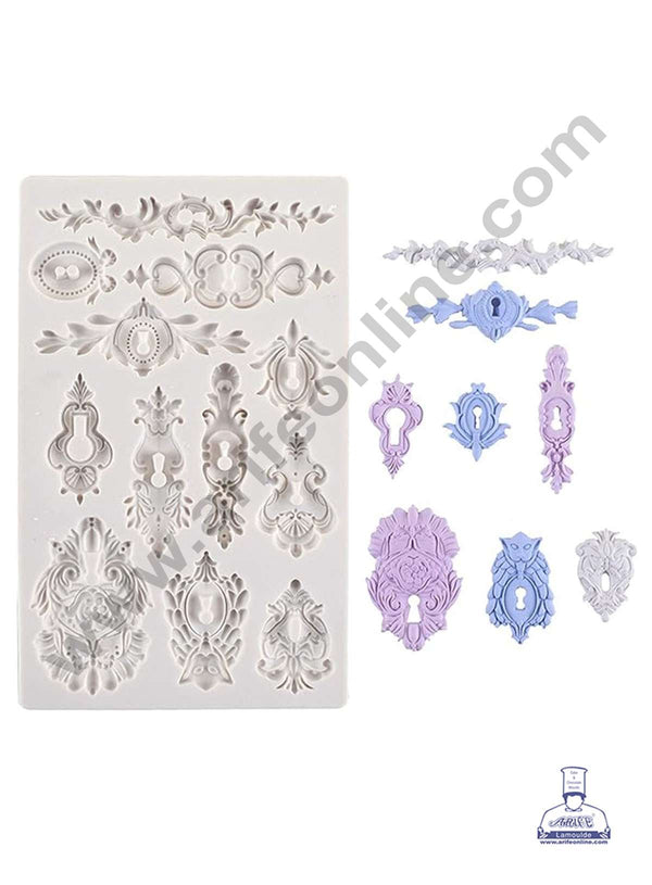 CAKE DECOR™ Silicone 12 Cavity Vintage / Retro Relief Flourish Fondant Marzipan Mould SBSP-SL-1665