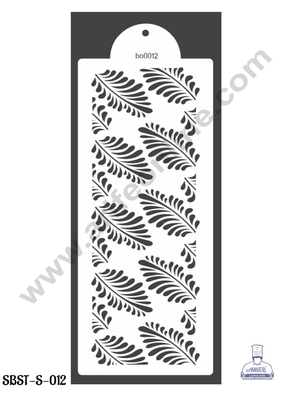 CAKE DECOR™ Small Wedding Cake Stencil, Cake Border Side Decoration Tool Drop Leaf Design  (SBST-S-012)