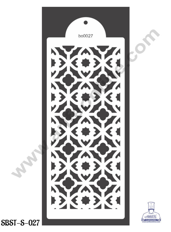 CAKE DECOR™ Small Wedding Cake Stencil, Cake Border Side Decoration Tool Flower Design  (SBST-S-027)