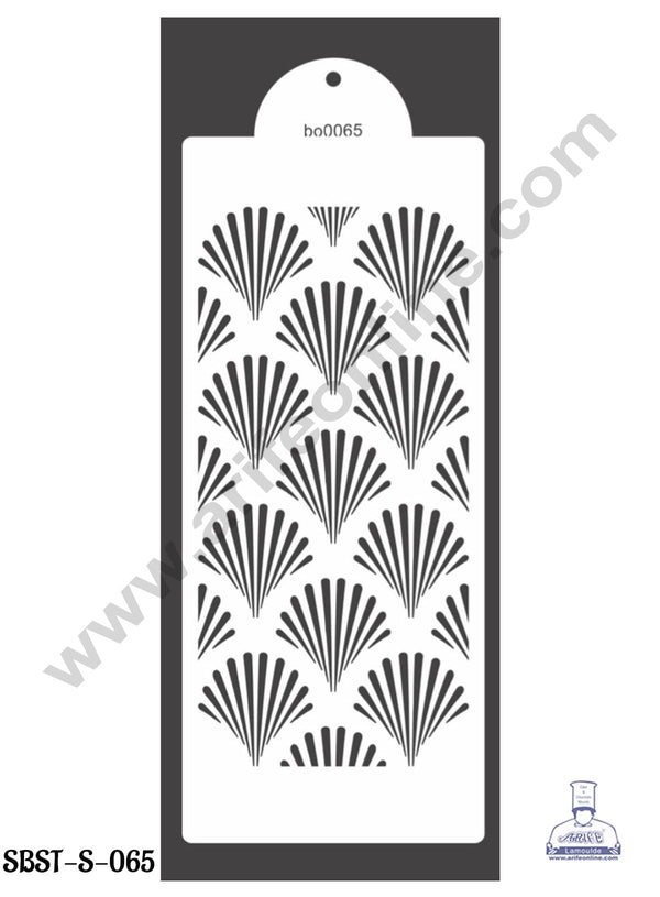 CAKE DECOR™ Small Wedding Cake Stencil, Cake Border Side Decoration Tool Fan Pattern Design  (SBST-S-065)