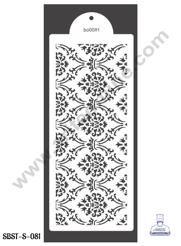 CAKE DECOR™ Small Wedding Cake Stencil, Cake Border Side Decoration Tool Floral Design  (SBST-S-081)