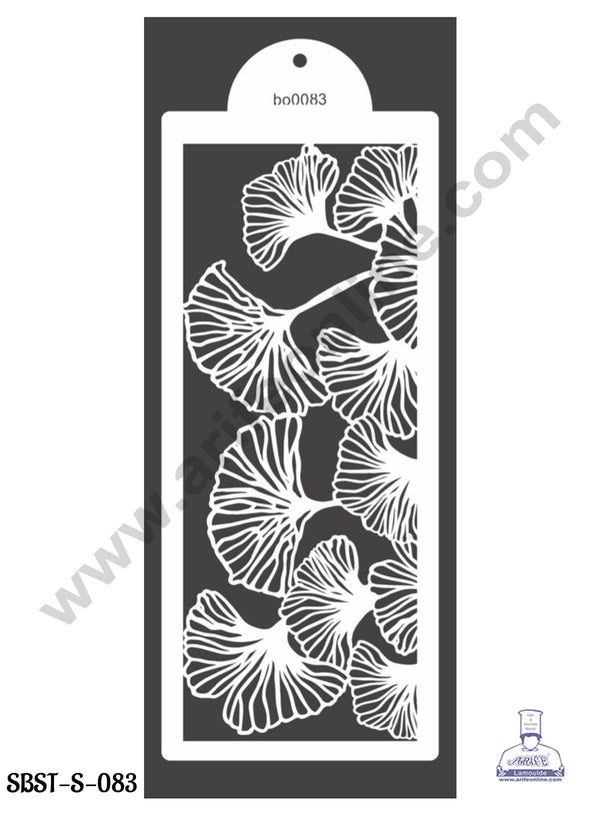 CAKE DECOR™ Small Wedding Cake Stencil, Cake Border Side Decoration Tool  Gynko Leaf Design  (SBST-S-083)