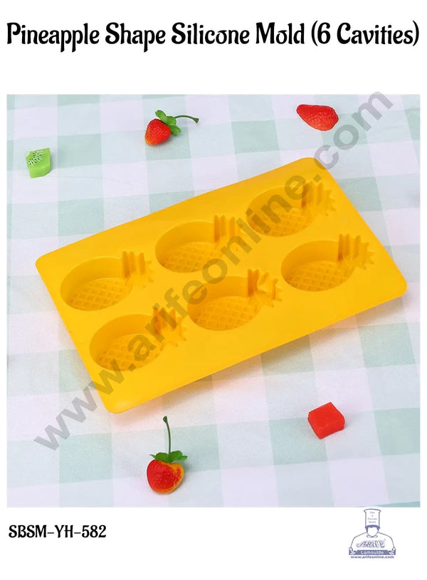 CAKE DECOR™ 6 Cavity Pineapple Shape Silicone Chocolate Mould (SBSM-YH-582)