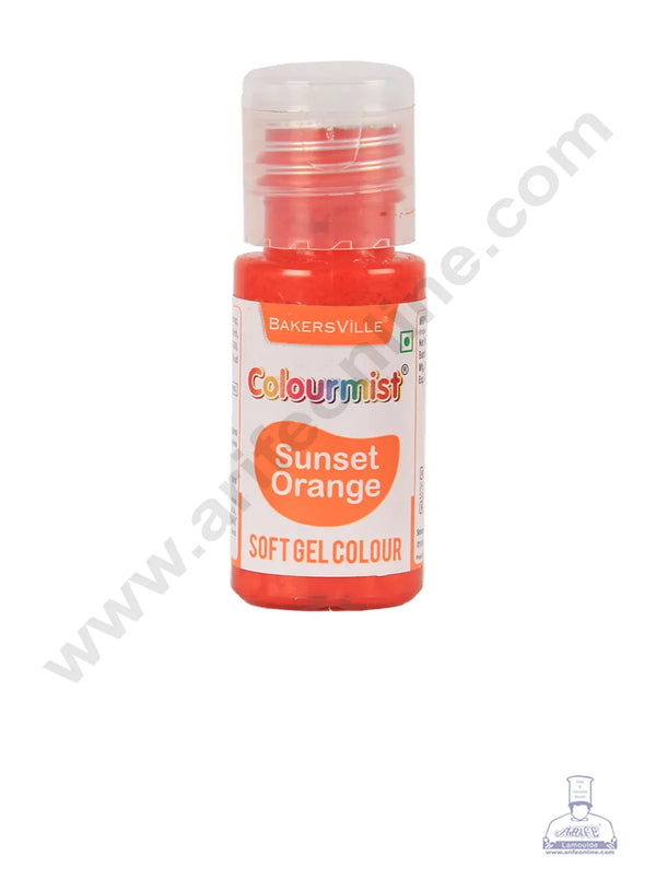 Colourmist Soft Gel Paste Food Color Sunset Orange  20g | Edible Gel Colour For Fondant