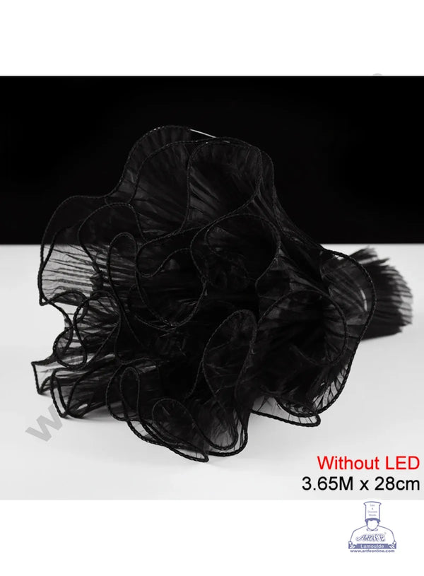 Black Wrinkled Flower Wave Wrapping Mesh - CAKE DECOR™