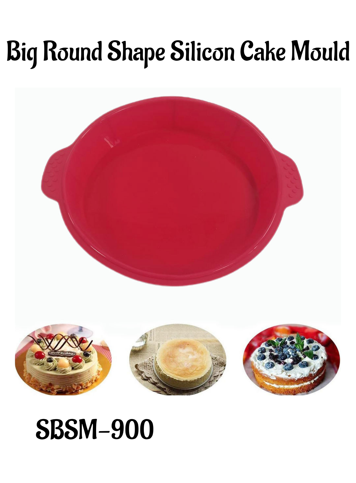 Home CAKE DECOR™ Big Round Shape Silicon Cake Mould with Handle Silicon ...
