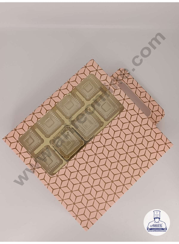 CAKE DECOR™ 16 Cavity 3D Cube Print Chocolate Box with Cavity, Clear Window & Handle ( 10 Piece Pack ) - Skintone