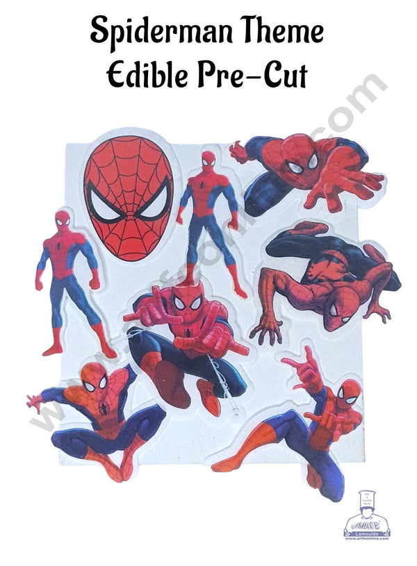 CAKE DECOR™ Edible Pre Cut Wafer Paper - Spiderman Theme - (Set of 8 pcs) WPC-074