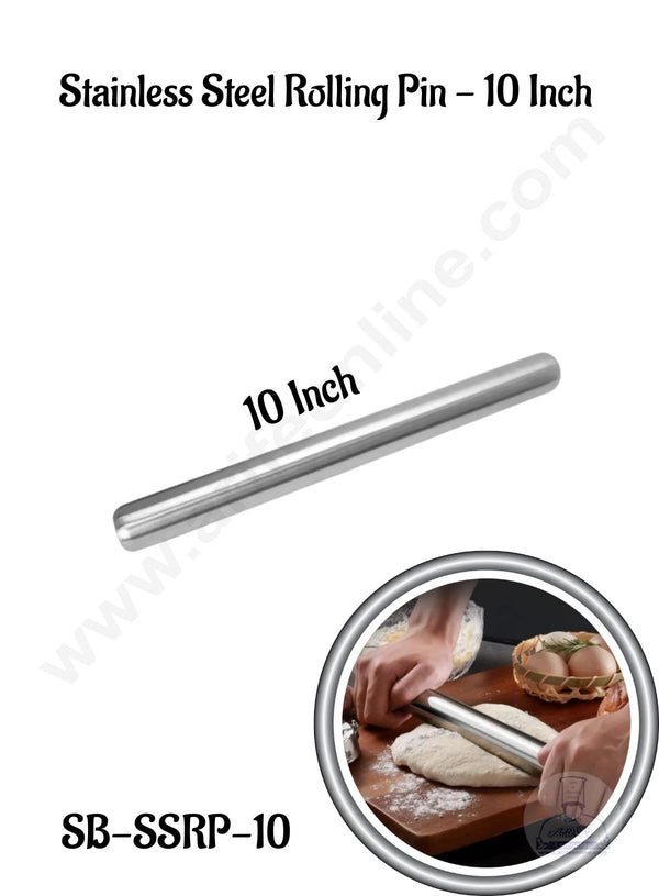 CAKE DECOR™  Adjustable Stainless Steel Rolling Pin | 10 Inch | SB-SSRP-10 | 1 Piece